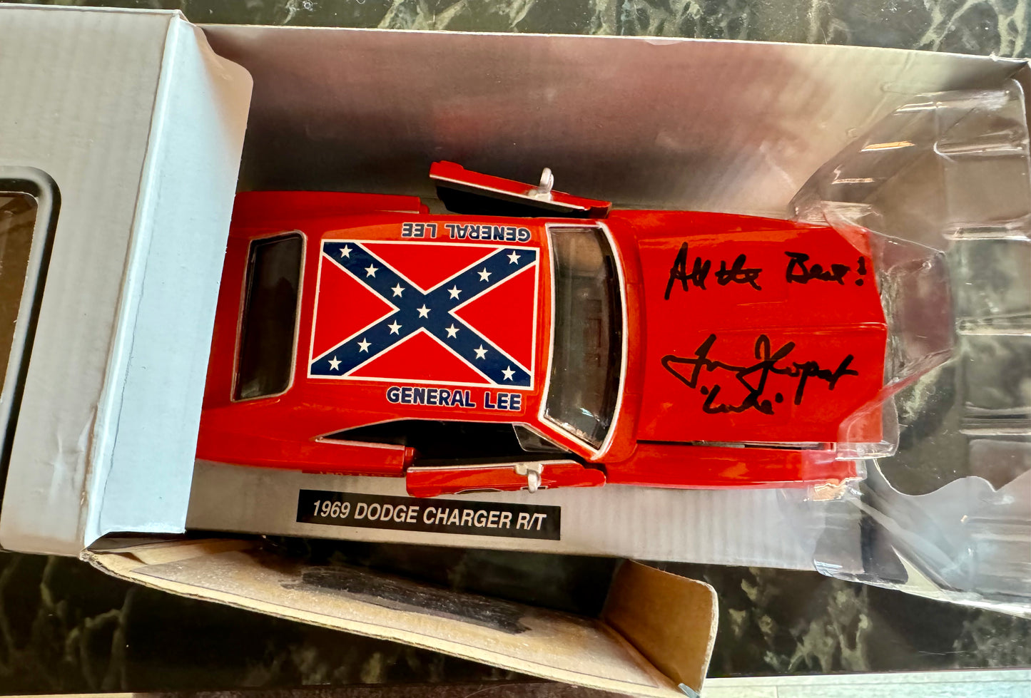 Signed Tom Wopat (Luke Duke) General Lee